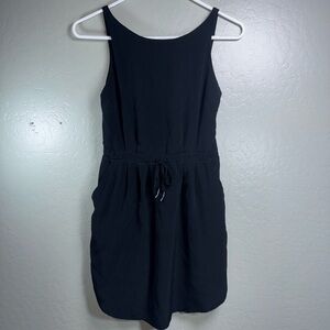 Uma & Leopold Black Sleeveless Romper Dress Minimalist Elastic Waist | Small